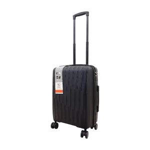 Kép 1/7 - Kis méretű Fekete Polipropilén Bőrönd – 55×39×23 cm Keményfalú Gurulós