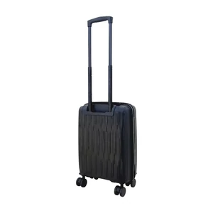 Kép 3/7 - Kis méretű Fekete Polipropilén Bőrönd – 50×35×20 cm Keményfalú Gurulós