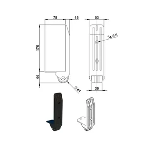 Kép 2/8 - Bőrönd kerék 93x53x220 mm, fekete színben