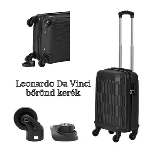 Kép 2/7 - Leonardo Da Vinci bőrönd kerék kivehető KE3018– fekete