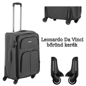 Kép 2/6 - Leonardo Da Vinci bőrönd kerék KE4036, fekete színben