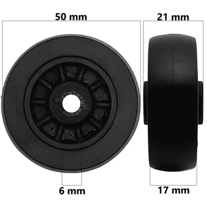 Kép 1/5 - Bőrönd kerék 50x21x6 mm, fekete színben