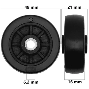 Kép 1/5 - Bőrönd kerék 48x21x6.2 mm fekete színben