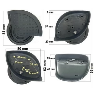 Kép 1/10 - Bőrönd kerék 80x63 mm, szürke színben