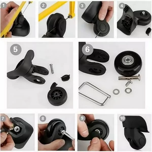 Kép 6/6 - Bőrönd kerék 70x27x6 mm, fekete színben