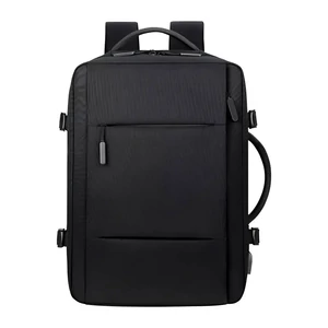 Kép 2/11 - Kabin Méretű Laptophátizsák USB Csatlakozóval Fekete Színben