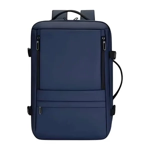 Kép 2/11 - Vízlepergető Laptophátizsák USB Csatlakozóval Sötétkék Színben