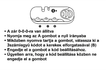 Bőrönd számzár 83x33x14 mm, fekete színben 1 ZA015