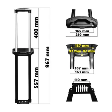 Leonardo Da Vinci HU6015 – M méretű bőrönd húzószerkezet - HU6015M