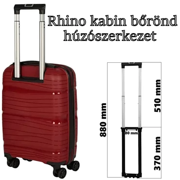 Rhino kabin méretű bőrönd húzószerkezet, fekete színben HUPP002-XS1