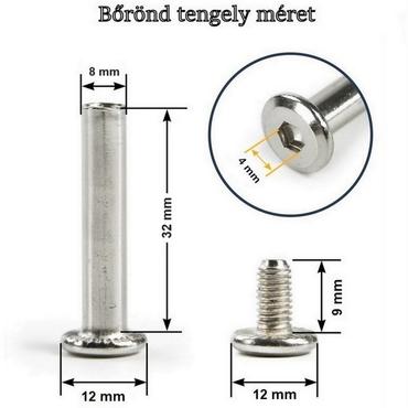 Bőrönd kerékhez tengely 32x8 mm, nikkel színben1