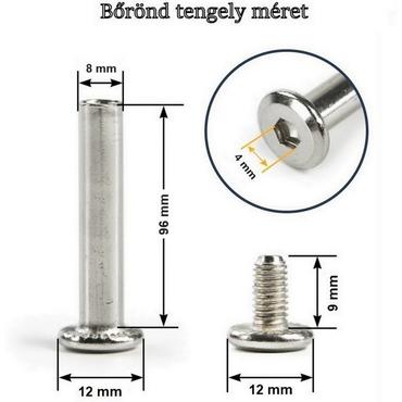 Bőrönd kerékhez tengely 96x8 mm, nikkel színben1