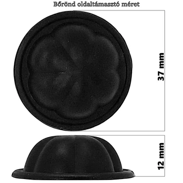 Bőrönd oldaltámasztó 37 mm, fekete színben E101