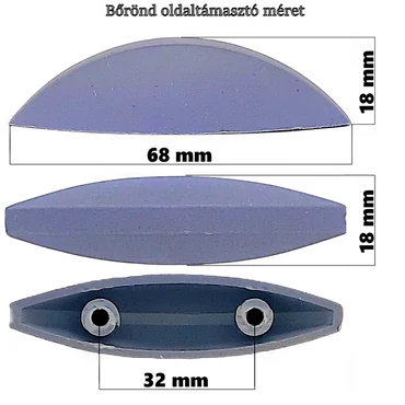 Bőrönd oldaltámasztó 68x18x18 mm, szürke színben E102