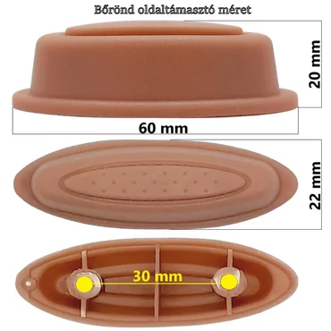 Bőrönd oldaltámasztó 60x20x22 mm, rózsaarany színben E110