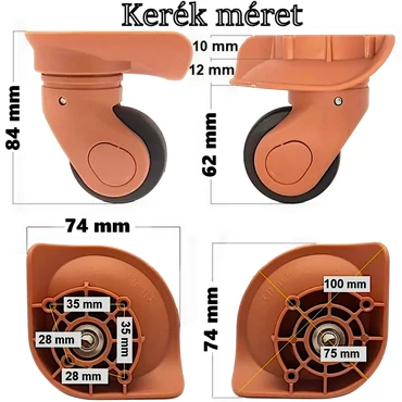 Leonardo Da Vinci bőrönd kerék KE3014, rózsaarany színben KE3014