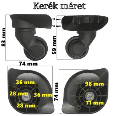 Leonardo Da Vinci bőrönd kerék KE3097, fekete színben KE3097