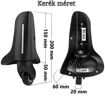 Leonardo Da Vinci bőrönd kerék KE4036, fekete színben KE4036