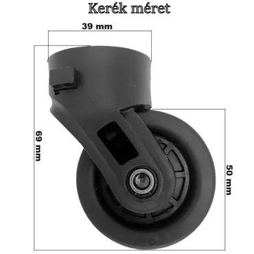 Leonardo Da Vinci bőrönd kerék KE3069, fekete színben KE3069