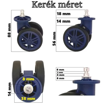 Leonardo Da Vinci bőrönd kerék KE4109 – sötétkék
