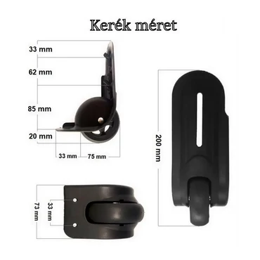 Leonardo Da Vinci süllyesztett bőrönd kerék (jobb + bal) - KE5007