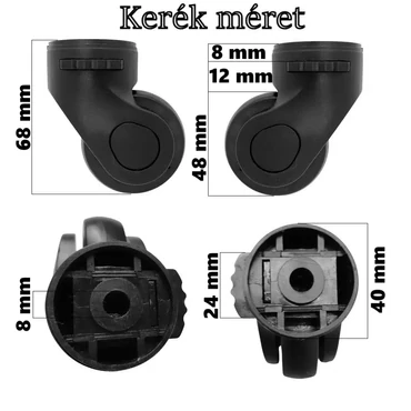 Rhino bőrönd kerék KE3098, fekete színben  KE3098