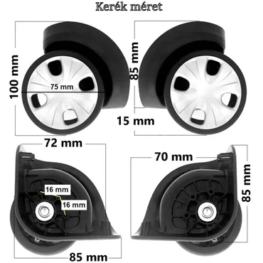 Travelite Starlite 2.0 bőrönd kerék, fekete színben KE5090