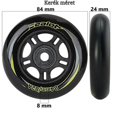 Bőrönd kerék 84x24x8 mm, fekete színben KE3215