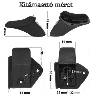 Bőrönd kitámasztó KI116, fekete színben KI116