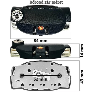 Bőrönd TSA számzár ZA2002, fekete színben KE2002