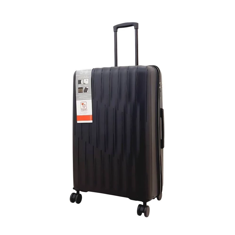 Nagyméretű Fekete Polipropilén Bőrönd – 75×48×29 cm Keményfalú Gurulós
