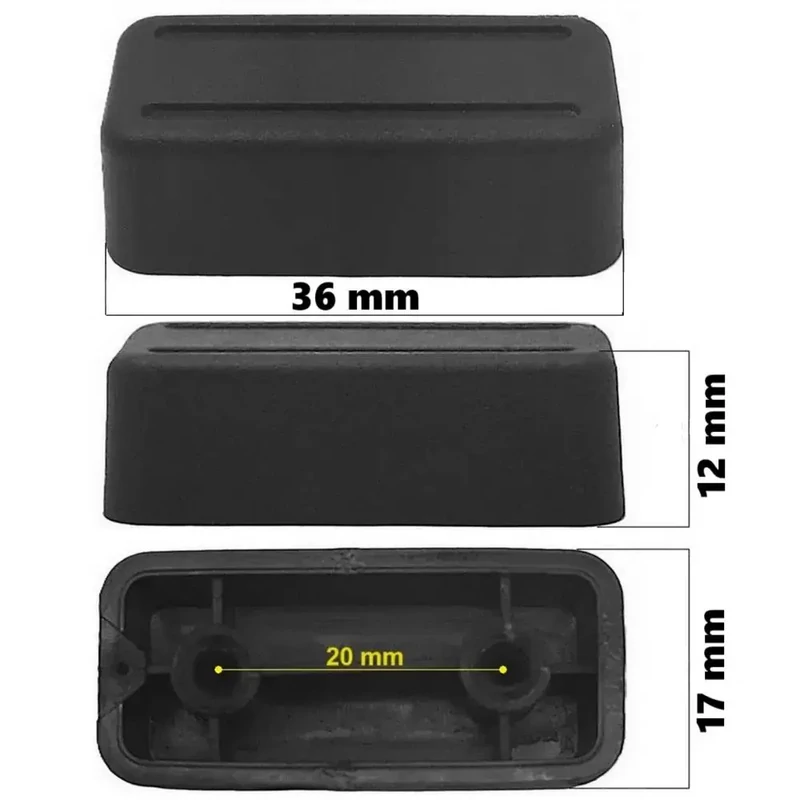 Bőrönd oldaltámasztó 36x17x12 mm, fekete színben