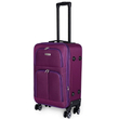 Kép 1/3 - Leonardo Da Vinci közepes bőrönd 62x40x21/26 cm, duplakerekes gurulós bőrönd, lila színben