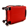 Leonardo da vinci kabin méretű polipropilén bőrönd 54x37x20cm, duplakerekes, TSA zárral, piros színben