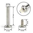 Kép 1/8 - Bőrönd kerékhez tengely 27x6.2 mm nikkel színben