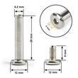 Kép 1/8 - Bőrönd kerékhez tengely 28x6.2 mm nikkel színben