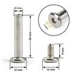 Kép 1/8 - Bőrönd kerékhez tengely 29x6.2 mm nikkel színben