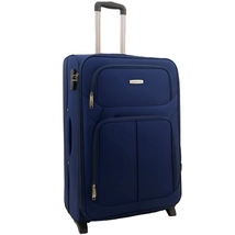 Leonardo Da Vinci nagy bőrönd 73x49x30/35cm, kétkerekű gurulós bőrönd, kék színben