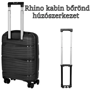Rhino kabin méretű bőrönd húzószerkezet, fekete színben