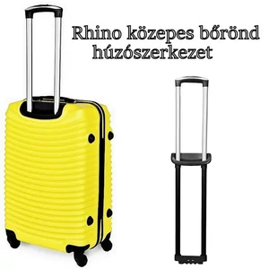 Rhino közepes méretű bőrönd húzószerkezet, fekete színben