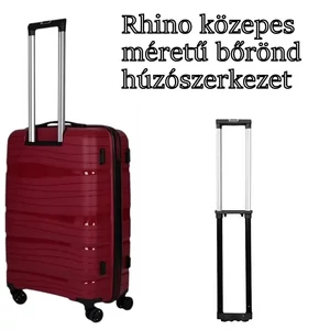 Rhino közepes méretű bőrönd húzószerkezet, fekete színben