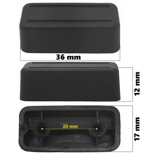 Bőrönd oldaltámasztó 36x17x12 mm, fekete színben