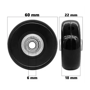 Bőrönd kerék 60x22x6 mm – fekete Bőrönd kerék 60x22x6 mm – fekete