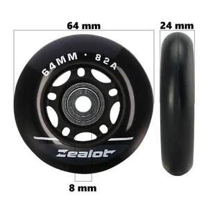 Bőrönd kerék 64x27x8 mm, fekete színben Bőrönd kerék 64x27x8 mm, fekete színben