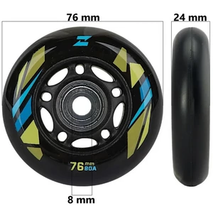 Bőrönd kerék 76x24x8 mm, fekete színben