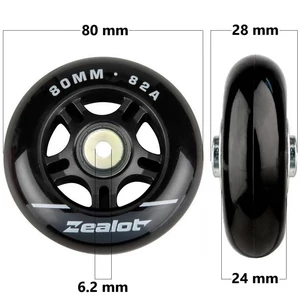 Bőrönd kerék 80x28x6.2 mm, fekete színben