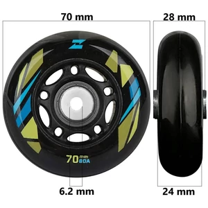 Bőrönd kerék 70x28x6.2 mm, fekete színben