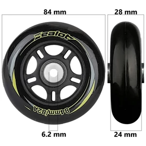 Bőrönd kerék 84x28x6.2 mm, fekete színben