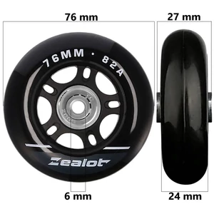Bőrönd kerék 76x27x6 mm, fekete színben