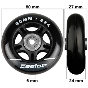 Bőrönd kerék 80x27x6 mm, fekete színben